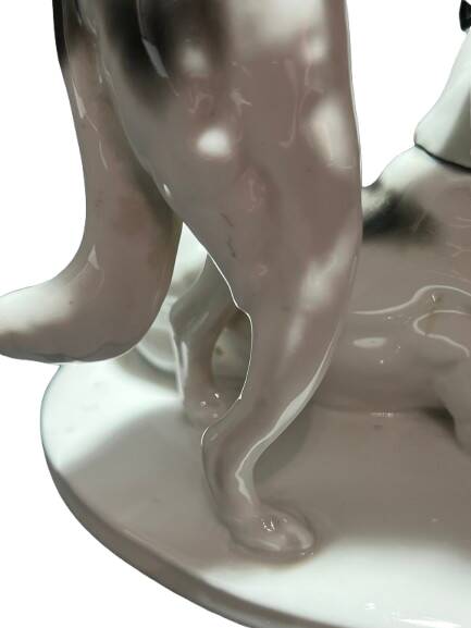Sculpture representing two ceramic dogs