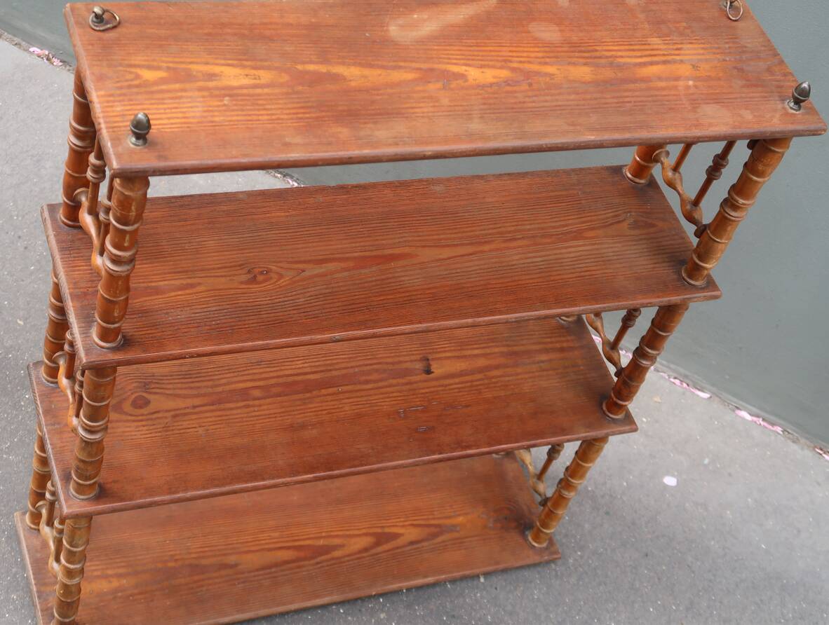 Antique wall shelf, late 19th century, faux bamboo.
