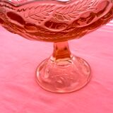 Cup mounted on foot patterns fruit glass pink