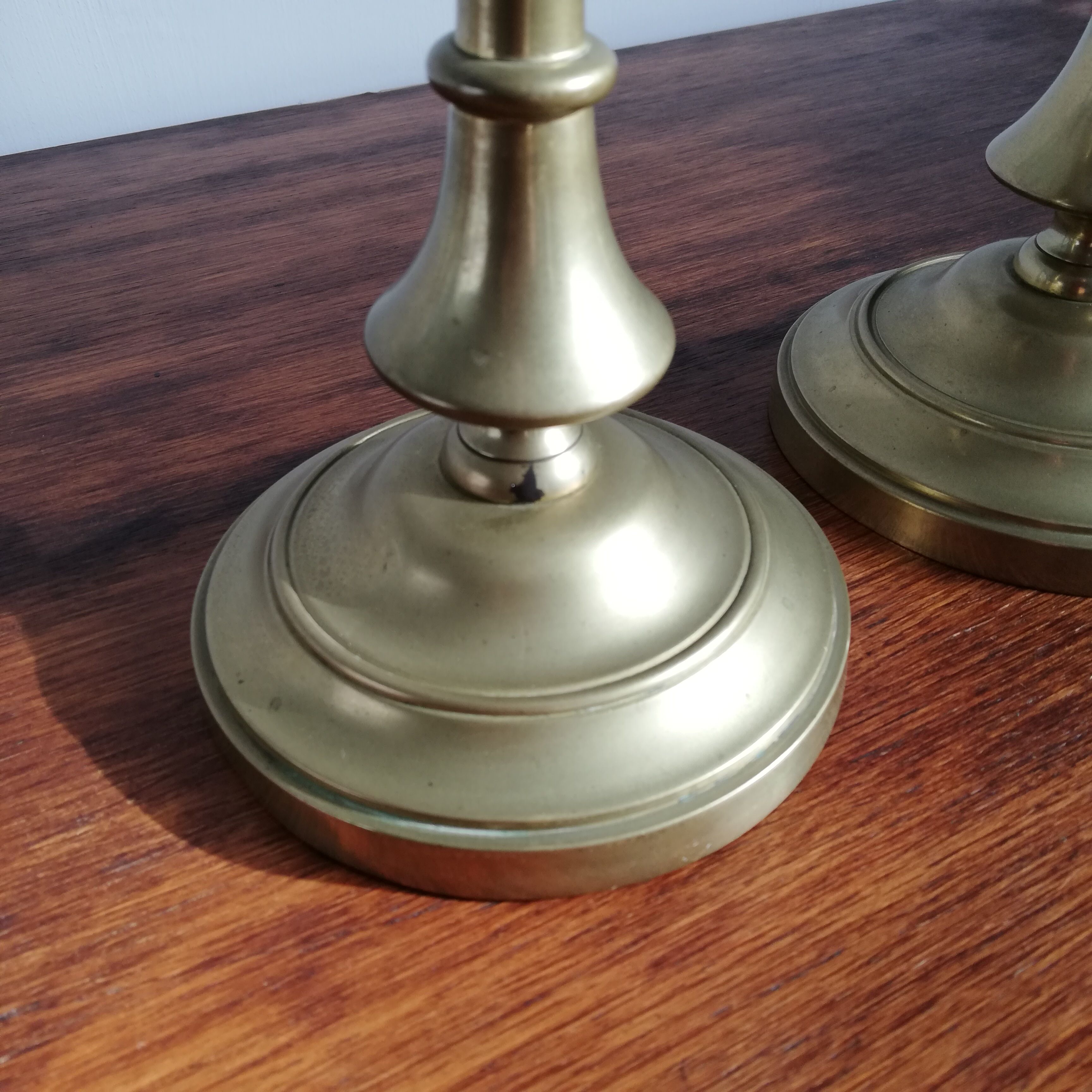 Pair of brass candle holders