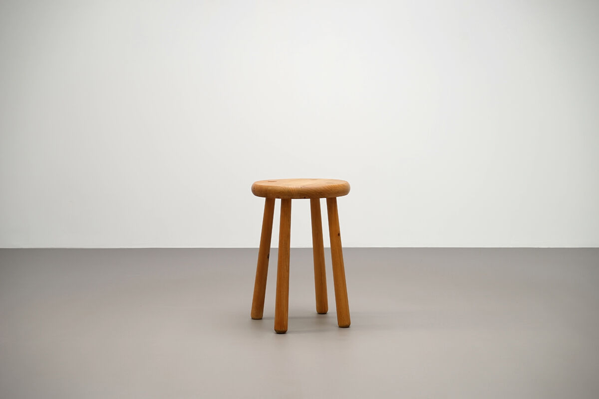 Massive Pine Tabouret circa 1970