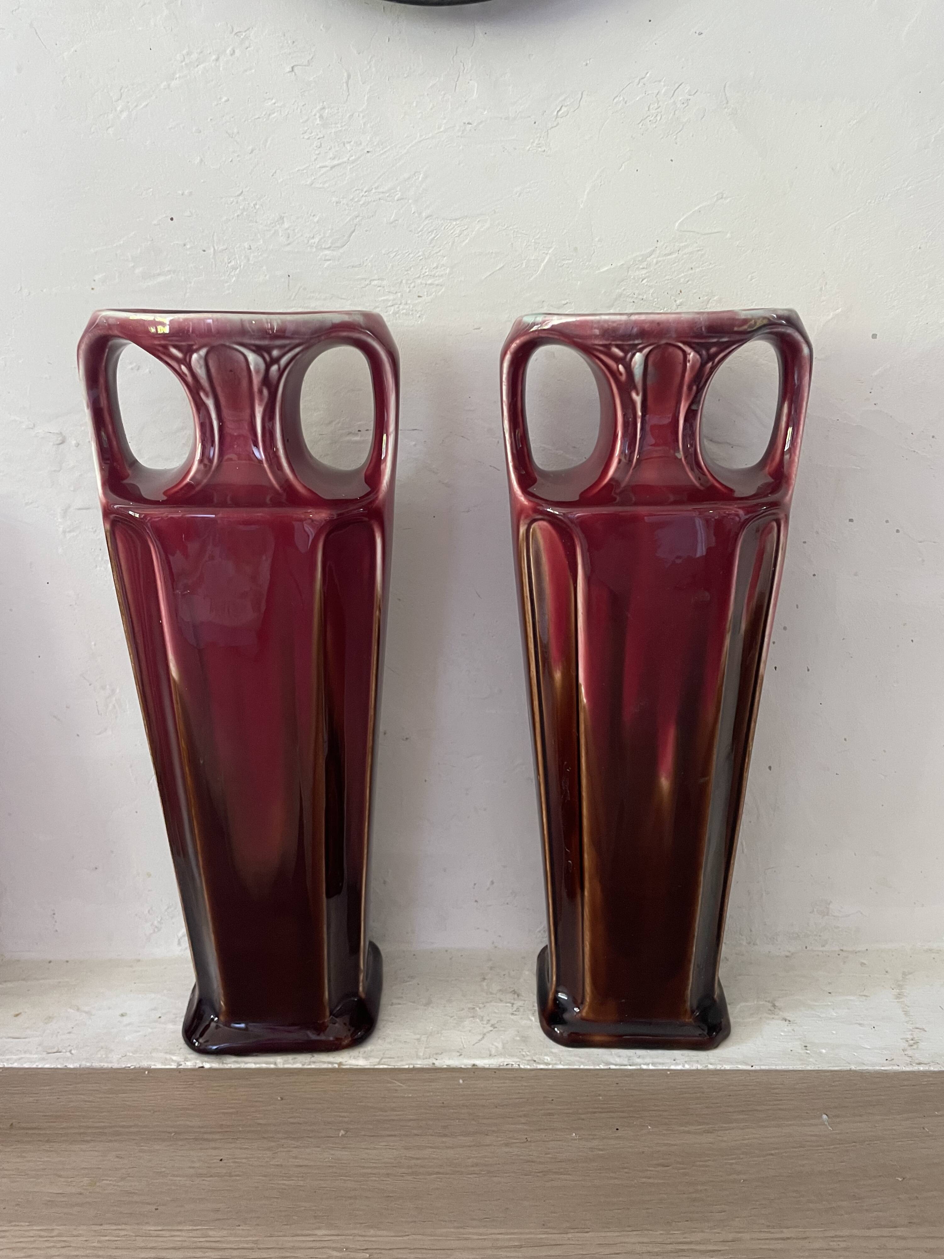 Pair of Orchies Art Deco vases