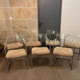 Set of 7 vintage space age plexi chairs