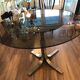 Smoky glass liftable round table