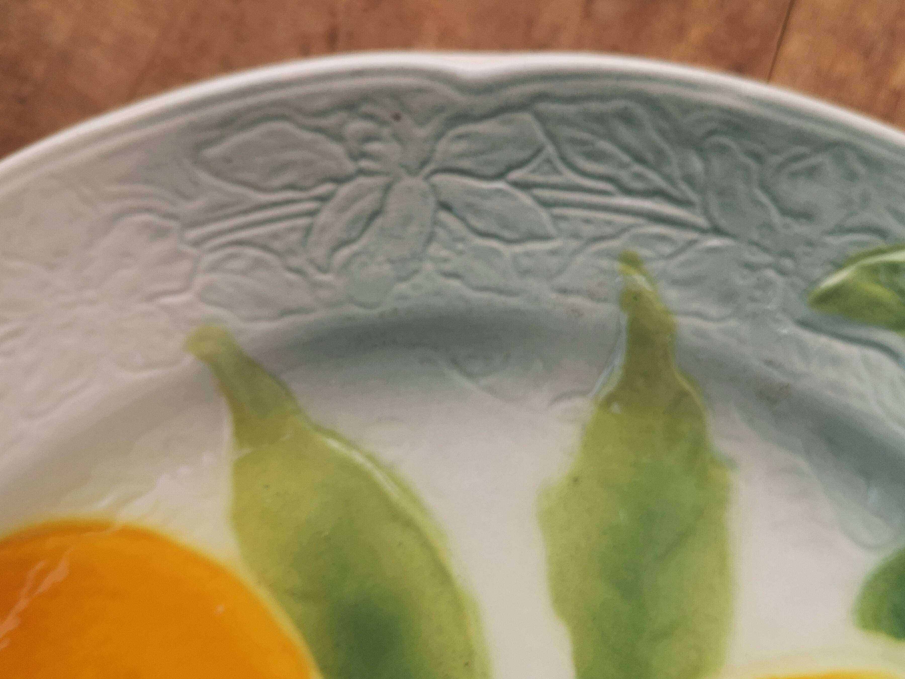 Old barbotine plate, St Clément factory