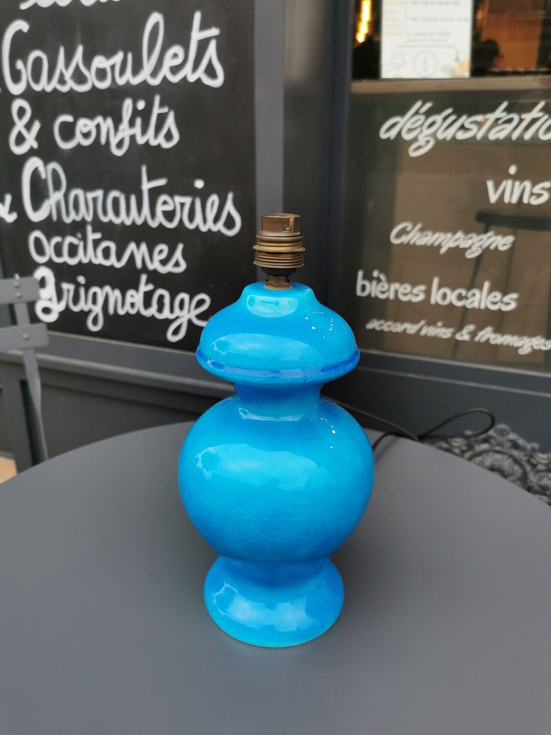 Cracked ceramic vintage lamp foot