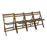 Set of 4 vintage wooden folding chairs