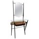 Table console laquée avec plateau en verre et miroir