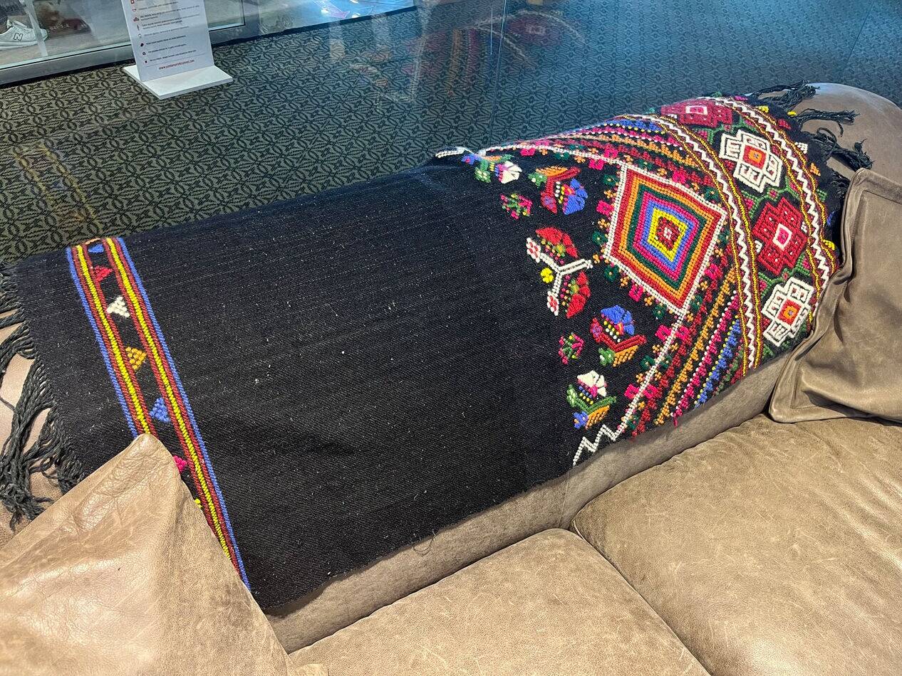 Old anatolian rug for sofa