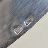 Silver plate and glass crudité serving dish