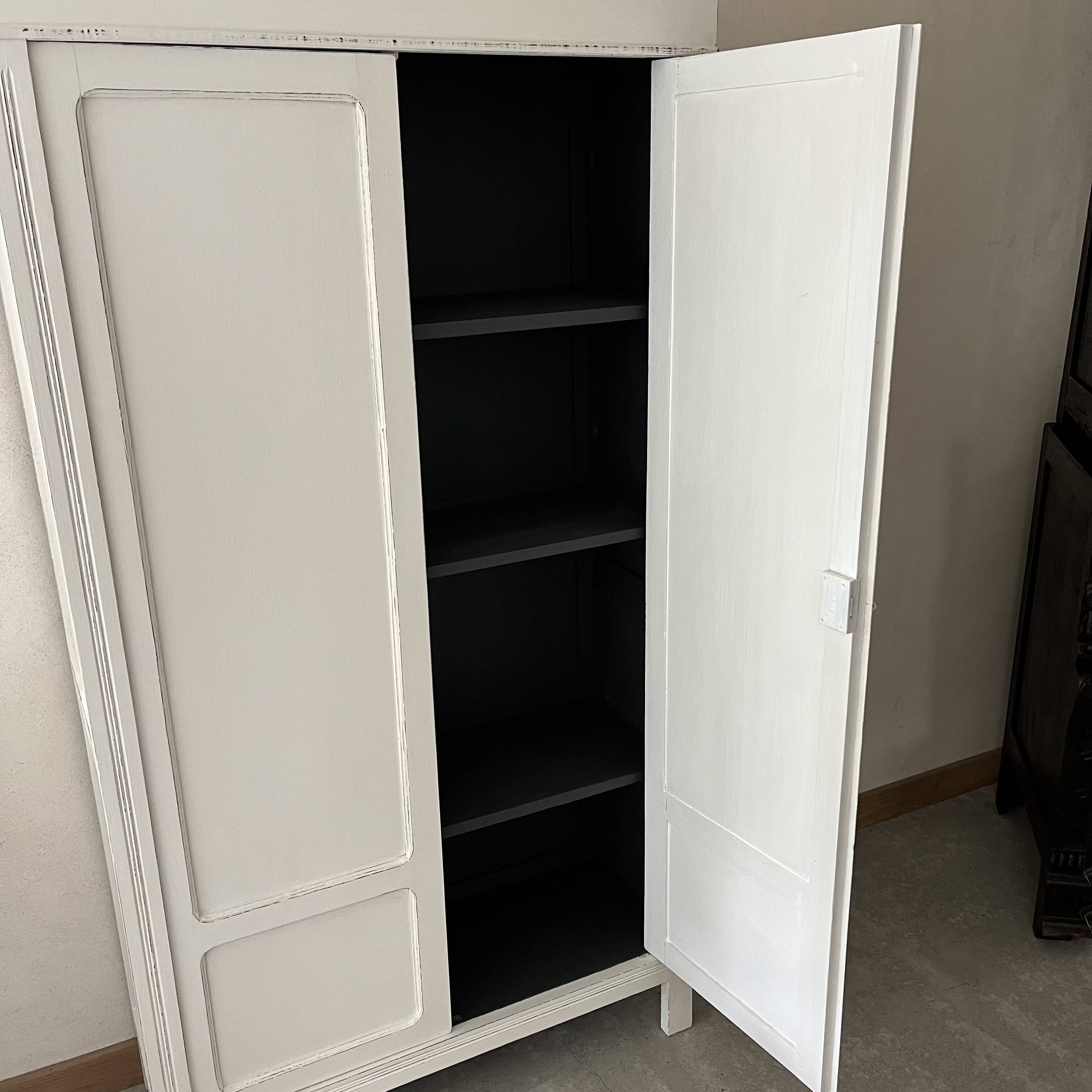 White patinated wardrobe
