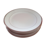 6 Flat plates in Chatres porcelain on expensive