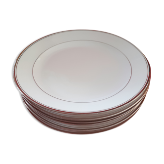 6 Flat plates in Chatres porcelain on expensive