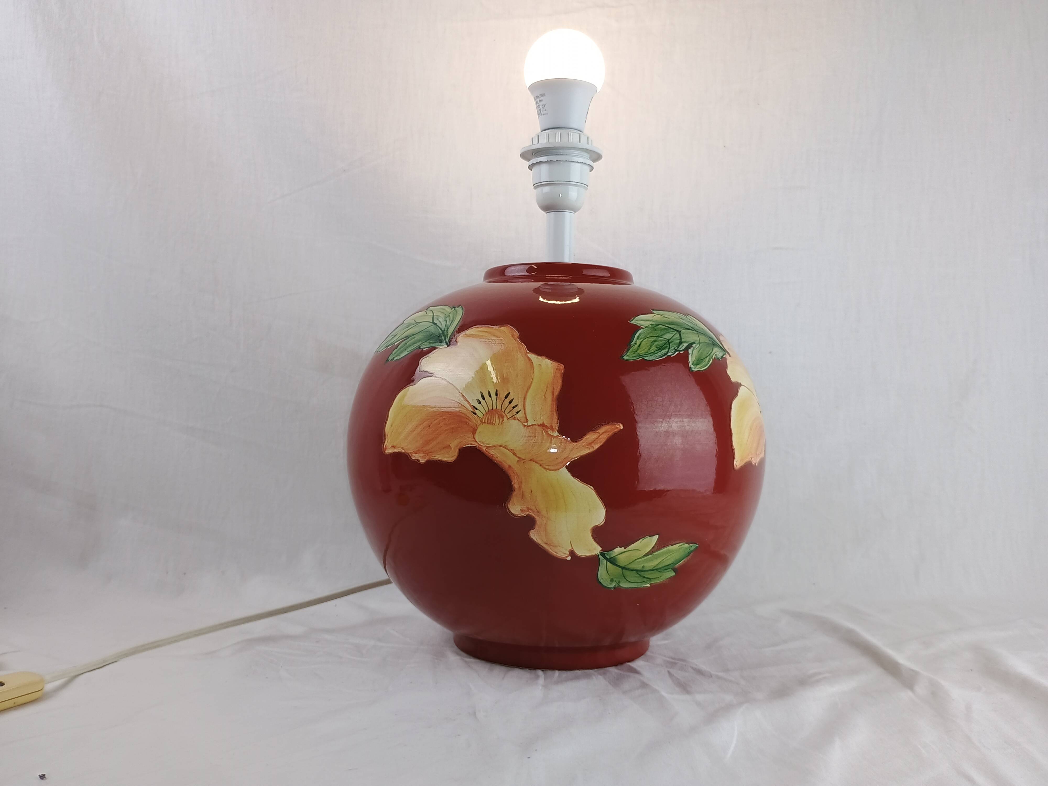 Ceramic lamp Louis Drimmer Red with Althea Vintage