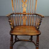 Antique English Windsor chair, high backrest, 18th century