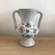 Small stoneware vase with handles and floral motifs Enameled In very good condition