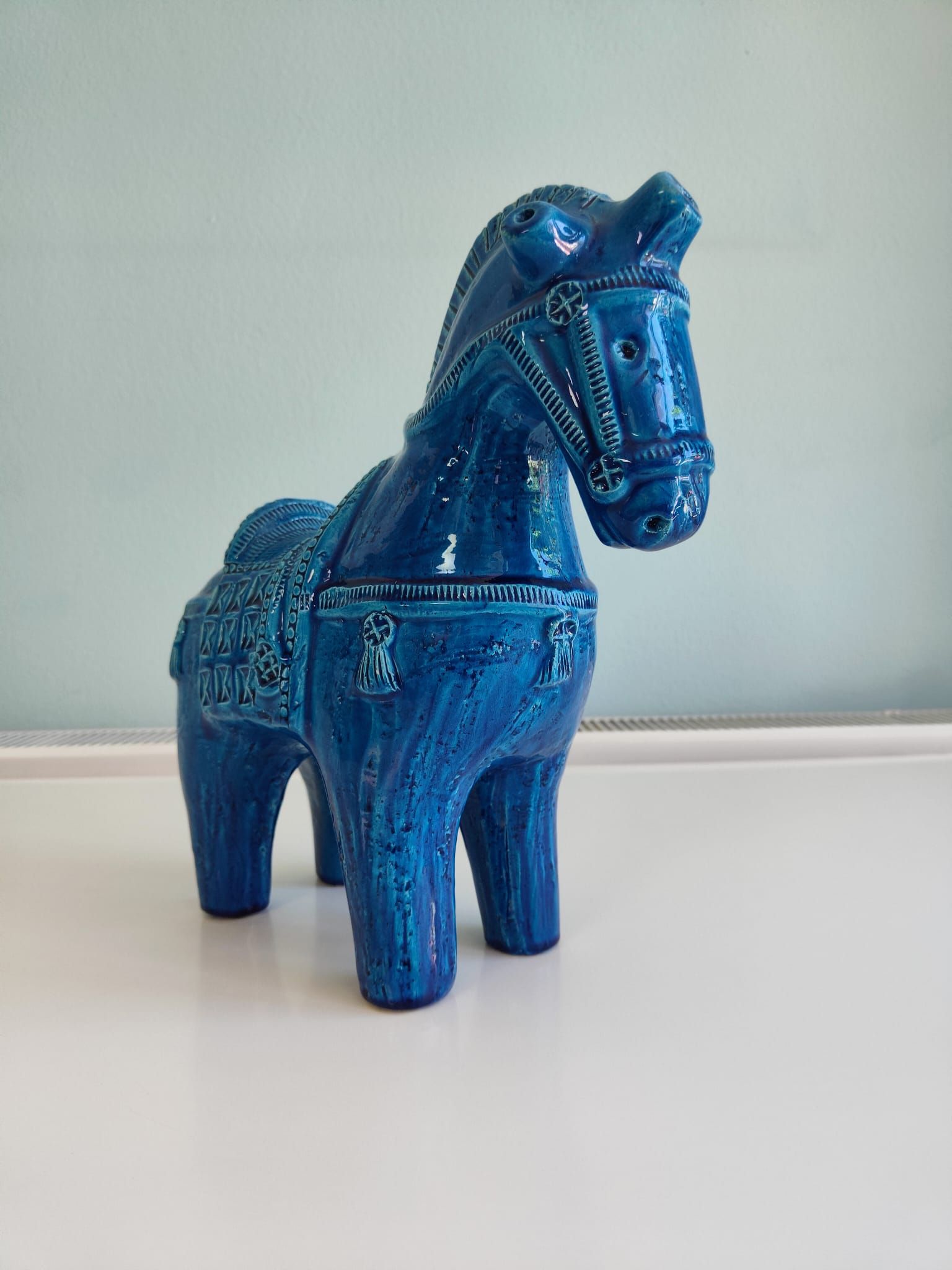 Bitossi Rimini Bleu 32cm cheval de Troie