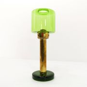 Bougeoir scandinave Gnosjö verre vert et laiton 1960