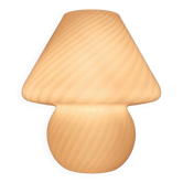 Lampe de table champignon verre murano blanc spirale design moderne 1970