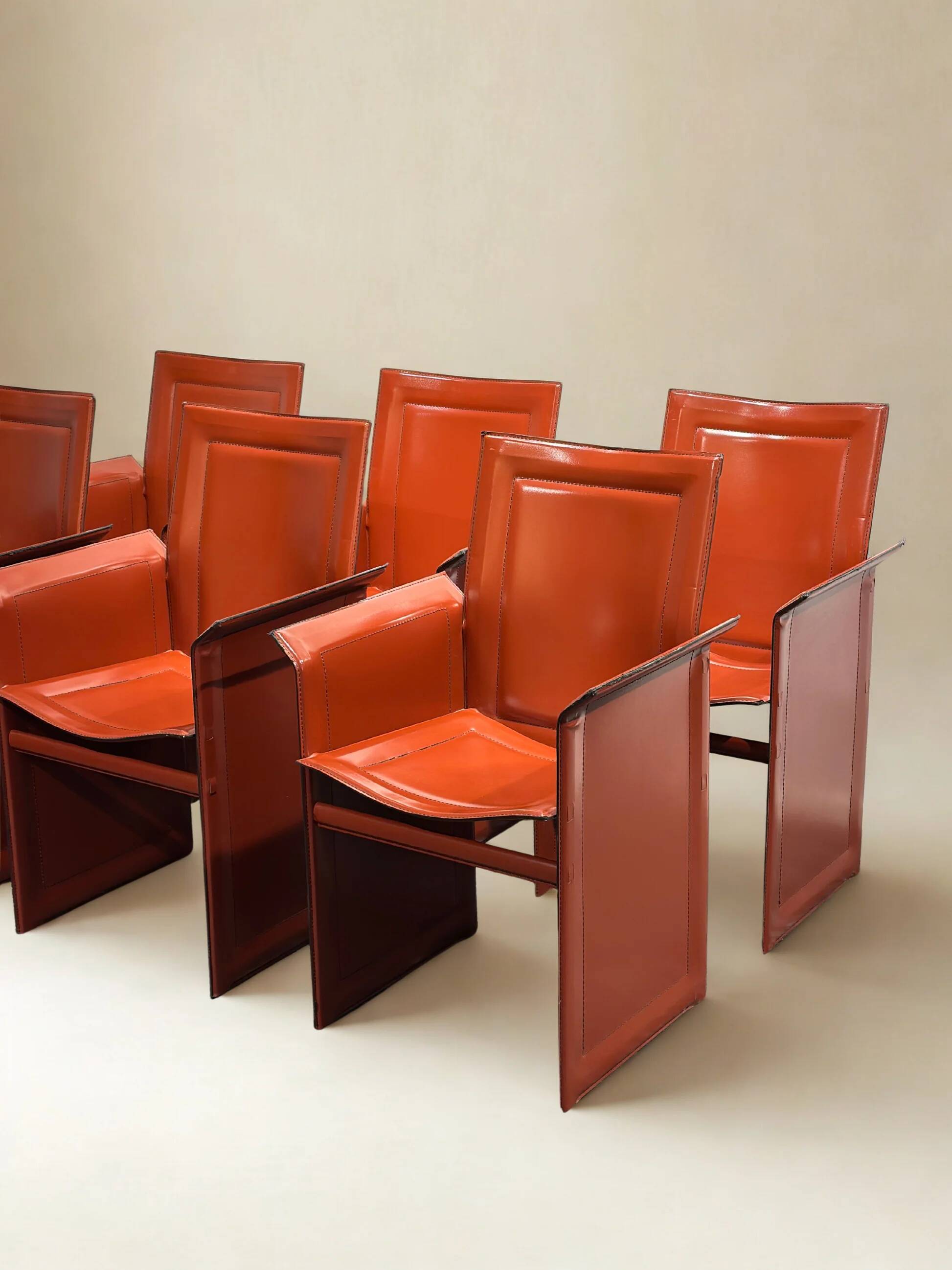 Set of 6 original “Korium” chairs by Tito Agnoli
