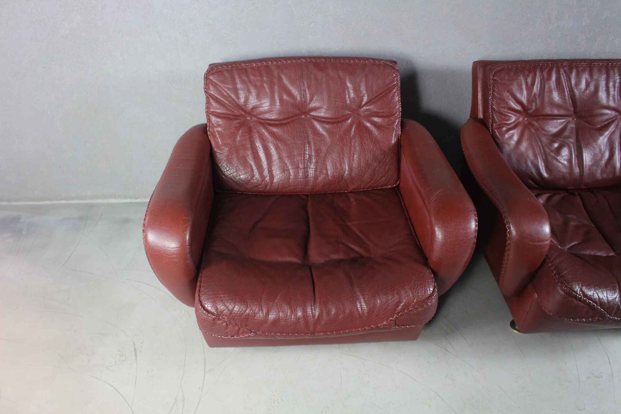 1970s Danish Brown Leather Chairs By Madsen & Schubell