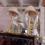 Pair of brass table lamps, by Deknudt Belgium