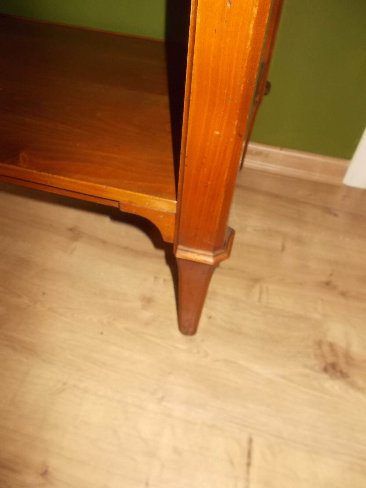 Cherry wood console side table