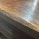 English monastery table with extensions from the late 19th century in elm and oak.