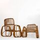 Pair of rattan armchairs, Italy, 1960s, no. 2.