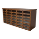 Vintage Dutch oak haberdashery shop cabinet, 1930s
