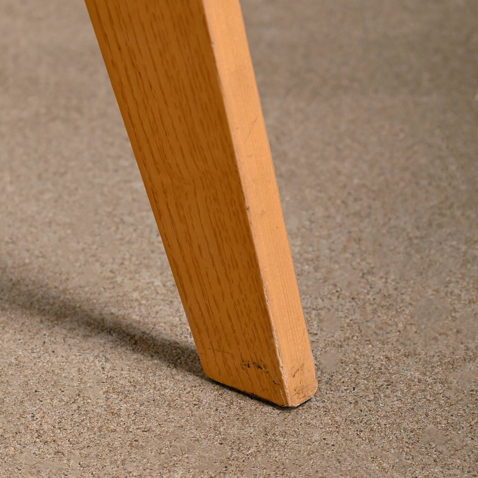 Charles & Ray Eames DCW Ash dining chair with Dark Brown Leather seat for Vitra