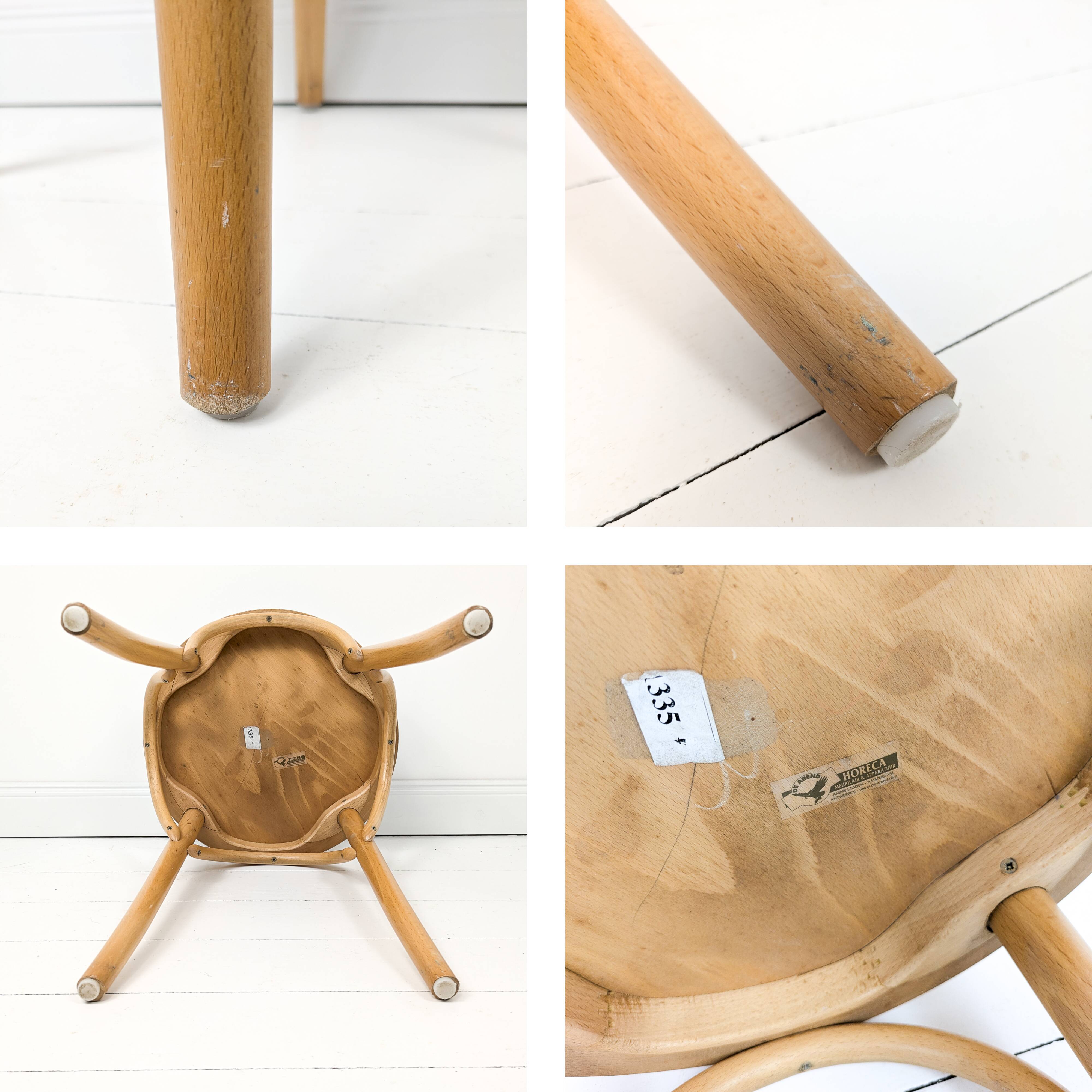 Mid Century Pouf Bois courbé Bois Pouf en bois Chevet Pouf à fleurs Skandi Scandinave D