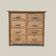 Commode Art déco en bois brut et massif, 8 tiroirs