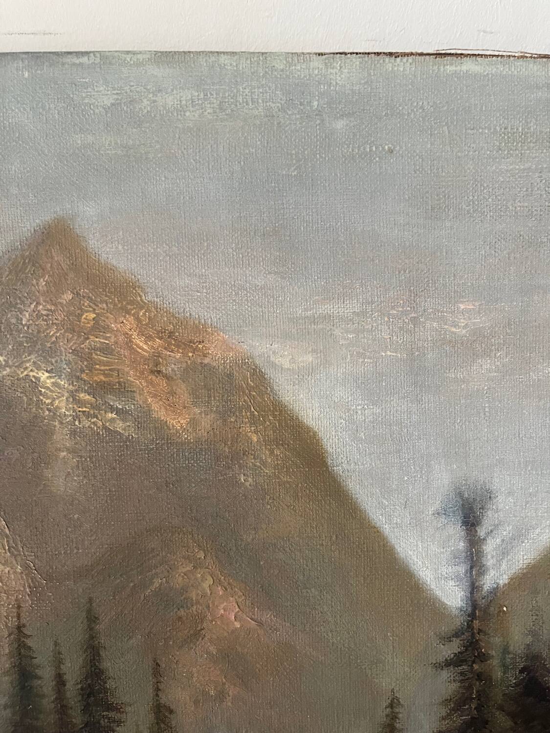 "The torrent in Savoie", mountain landscape, oil on canvas