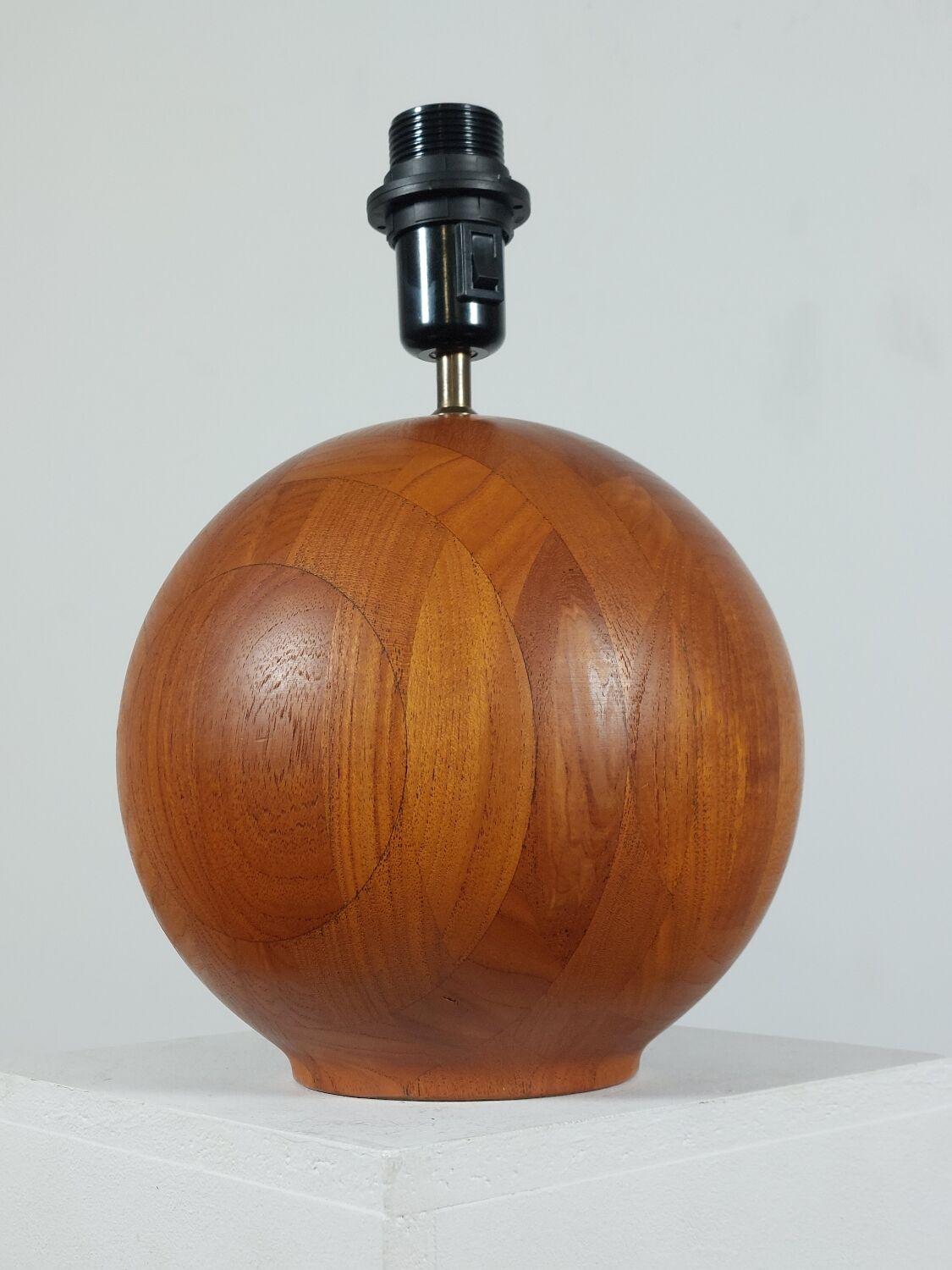 Pair of vintage mid century teak table lamps Kirk Copenhagen