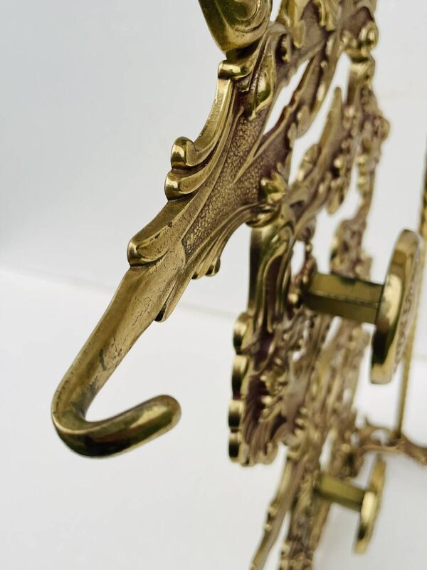 Porte manteau et Etagère Mural en Bronze, Vintage, Style Louis XV
