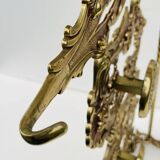 Bronze Coat Rack and Wall Shelf, Vintage, Louis XV Style