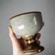 Set of 4 vintage glazed stoneware cider bowls/ice cream cups with stems.