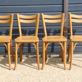 5 Baumann chairs No. 19 in light beech.