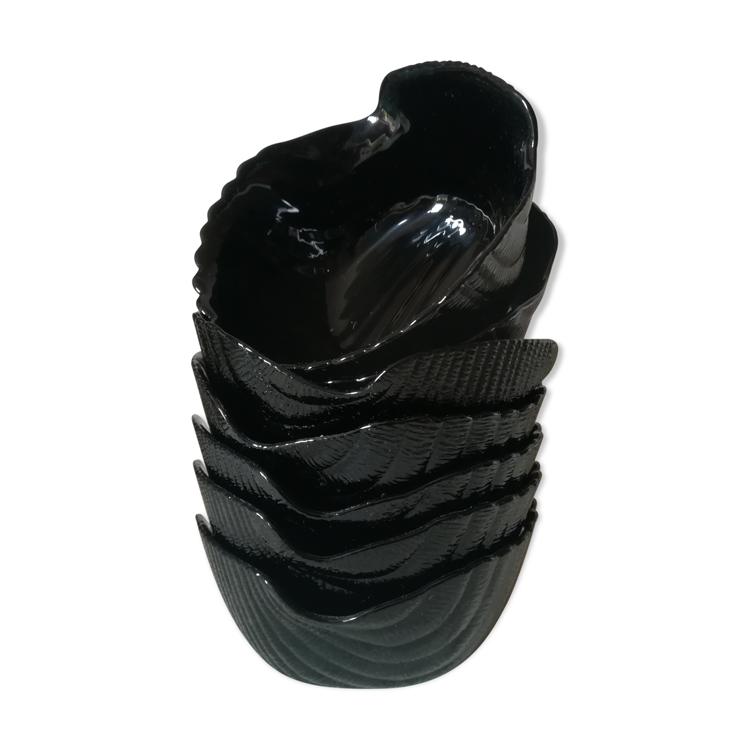 Set de 7 coupelles coquillage noir