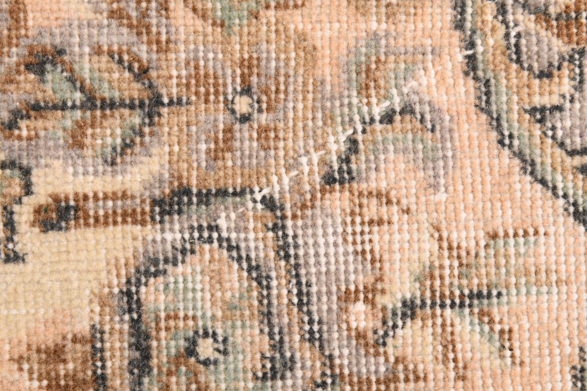 3x7 Cream & Brown Oriental Vintage Rug, 108x207Cm