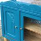 Renovated antique sideboard – Petrol blue V33 – Vintage / Art Deco style