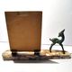 Art Deco Photo Frame Bambi Bronze Statuette and Mirror Glass 1940