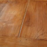 Elm farmhouse table with extensions for 6 to 10 people.