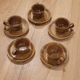 5 Stoneware cups and saucers