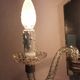 Wall applique, two-pointed glass chandelier, chiseled mirror and steel, 20th