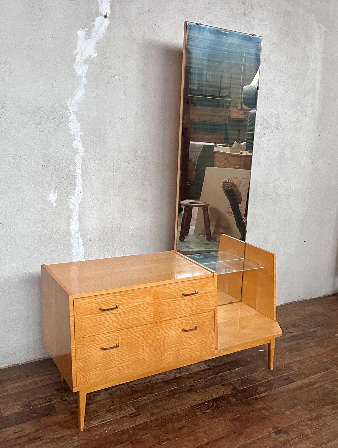 Vintage dressing table, in birch, dressing table / entrance furniture