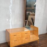 Coiffeuse vintage, en bouleau, table de toilette / meuble d'entrée