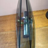 Vintage wall light in bluish glass