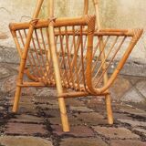 Vintage 1950s rattan magazine holder